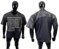 T-shirt de football en polyester à col en V, coupe oversize et courte, style boxy personnalisé, avec logo frontal, respirant et écologique