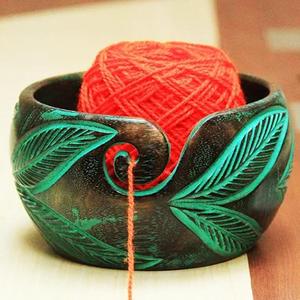 High Quality Round Wood and Printed Yarn <b>Bowls</b> for <b>Knitting</b> Handcrafted Wooden Yarn <b>Bowl</b> Design Piece with Sale - Product Image 4
