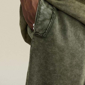 Short d'été pour hommes Logo personnalisé Baggy Acid Washed French Terry Vintage Wash Short de jogging en coton personnalisé pour hommes de toutes tailles - Product Image 4