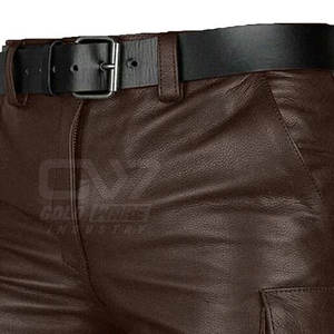 Los mejores pantalones cortos de cuero de moda para hombre de invierno Slim Fit Diseño de calidad superior Ropa de hombre Pantalones cortos de cuero Casuales - Product Image 5