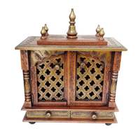 Temple hindou en bois artisanal, Mandir, Autel spirituel, Unité de culte faite à la main avec tiroir et dôme, pour la décoration de la maison, mariages et anniversaires