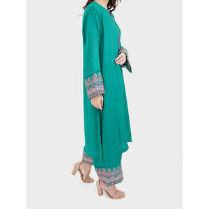 Ensemble de costume deux pièces en coton à points de filet pour femmes AISLING - Product Image 5