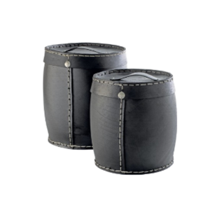 Panier à jouets décoratif en caoutchouc recyclé rustique fait à la main vietnamien avec couvercle organisation de stockage à domicile pour intérieur extérieur - Product Image 1