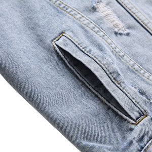 Meilleures ventes Veste en jean élégante à manches longues Vente en gros de vestes en jean vierge pour hommes OEM - Product Image 3