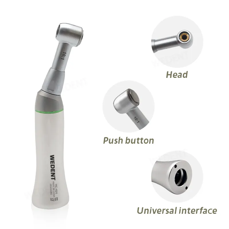 Dental Handpiece Root Canal Treatment 10:1 Speed Reduction Reciprocating Push Button Contra Angle Low Speed Dental Handpiece