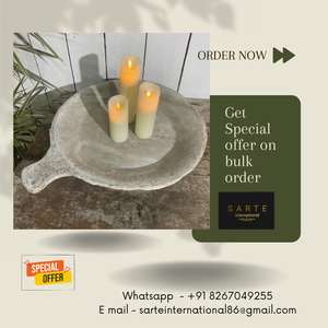 ชามหินสโตนแวร์โบราณแกะสลักด้วยมือ ถาดตกแต่งสไตล์วินเทจ คุณภาพสูง เป็นมิตรกับสิ่งแวดล้อม - Product Image 6