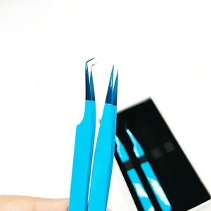 Pinzas de pestañas con punta de fibra de etiqueta privada, pinzas de extensión de pestañas con volumen de punta de fibra con logotipo personalizado - Product Image 5