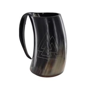 Taza de cuerno natural hecha a mano de la mejor calidad para cerveza y bebidas Taza de estilo vikingo tradicional para regalos de fiesta y uso en el bar del hogar - Product Image 3