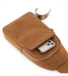 Bolso de pecho minimalista de gamuza con cierre de cremallera para uso diario - Product Image 6