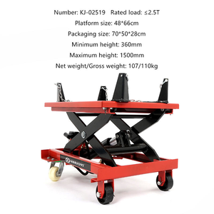 Mesa Elevadora Manual Hidráulica para Taller con Capacidad de Elevación de 2500 kg, 2.5 Toneladas, Máquina Elevadora de Tijera Manual Móvil - Product Image 2