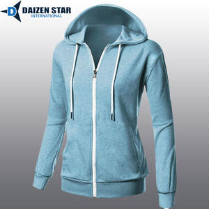 Sweat-shirts à capuche zippés pour femmes, couleur unie, 100% coton molletonné, coupe classique, hiver, décontracté, service OEM, 420 grammes, streetwear - Product Image 4