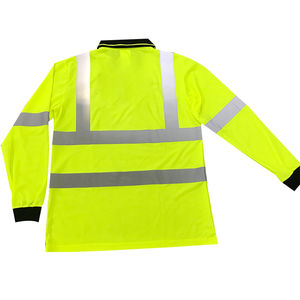 Camiseta Polo de seguridad reflectante de poliéster 100% con logotipo personalizado ropa de trabajo de construcción de alta visibilidad de secado rápido característica transpirable - Product Image 2
