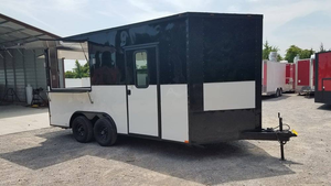 Remolque móvil para eventos de comida en blanco y negro de 8.5' x 16' en venta - Product Image 2
