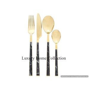 Designer Brass Made Flatware Handmade Tabletop Dining Decor Gold Color Mirror Polish Silverware Cutlery Set Spoon <b>Fork</b> & Knife - Product Image 5
