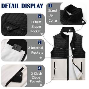 เสื้อกั๊กกันหนาวผ้าโพลีเอสเตอร์สำหรับทุกเพศเสื้อกั๊กขนแกะแบบซิปคู่สำหรับฤดูใบไม้ร่วงฤดูหนาวพิมพ์แบบกำหนดเอง - Product Image 2