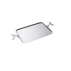 Bandeja de servicio de metal con acabado dorado con borde de diseñador con asa de fácil transporte Mayorista de bandeja DE SERVICIO DE ACERO INOXIDABLE - Product Image 4