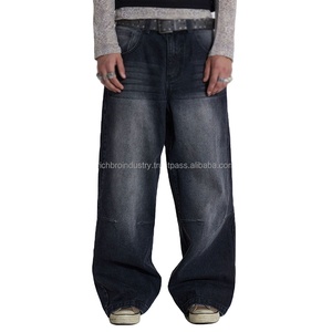 กางเกงผ้ายีนส์ขายาวสำหรับผู้ชายกางเกงขาตรงผ้าฝ้ายทรงแบ็กกี้ - Product Image 2