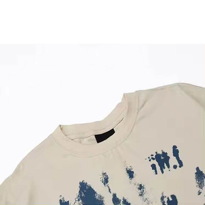 เสื้อยืดผ้าฝ้าย100% ระบายอากาศ150กรัมสำหรับผู้ชายทรงหลวมพอดีตัวพิมพ์ลายลูกเรือออกกำลังกายกระเป๋ากันยับ - Product Image 5