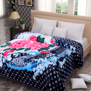 LA FLORA Couverture en raschel de vison 100% polyester de style européen pour mariages et occasions spéciales Utilisation automne/hiver Anti-boulochage - Product Image 2