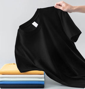 T-shirt oversize classique à col rond pour hommes de haute qualité 100% coton respirant mi-poids décontracté coupe ample solide Street Wear - Product Image 3