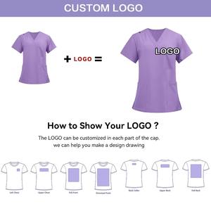 Uniformes quirúrgicos de hospital con logotipo personalizado para mujer/hombre/mujer, trajes de punto lisos para médicos, enfermeras, uniformes de tarifa al por mayor - Product Image 6