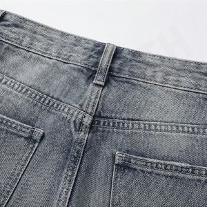 Jeans en denim délavé sur mesure, respirant, coupe classique, pour femmes, style streetwear hip-hop, pantalon tendance de qualité supérieure - Product Image 5