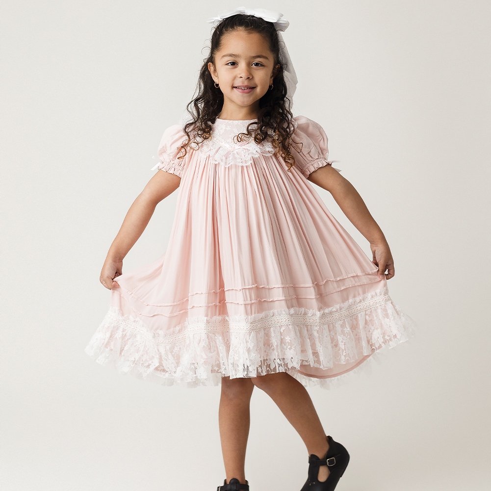 Wholesale Pink Kids Girl Dress Age 3 to 4 - Heirloom Quality