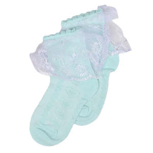Girls <b>Frill</b> <b>Socks</b> - Cyan - Product Image 1
