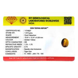 Cristal Natural de Ojo de Tigre de 9.55 Quilates - Product Image 4