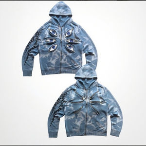 Sudadera con Capucha y Cremallera de Invierno, Lisa, Teñida, de Poliéster/Algodón, Corte Regular, Unisex, Alta Calidad, Personalizable para Mayoristas - Product Image 1