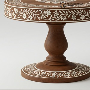 Support à gâteau en bois incrusté d'os brun de qualité supérieure pour dessert ou mariage et fête d'anniversaire disponible pour l'approvisionnement mondial - Product Image 4