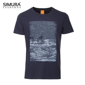 T-shirt imprimé col rond en polyester/coton respirant pour hommes et garçons, style décontracté streetwear, tendance, manches courtes, OEM - Product Image 1