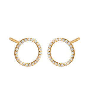 Boucles d'oreilles de luxe en diamant naturel en 14k solide fournisseur de bijoux jaune - Product Image 1