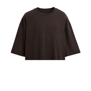 Camiseta de Manga Corta Casual para Hombre, Talla Grande, Bordada, Transpirable, con Logotipo Personalizable en la Parte Delantera, Color Marrón, 220 g/m², 100% Algodón - Product Image 5