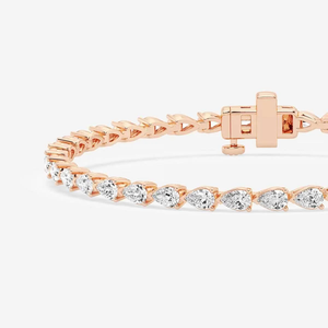 Bracelet tennis 5 carats en diamants de laboratoire taille poire, style East West, 7 pouces, bijou élégant et luxueux, cadeau pour femme - Product Image 1