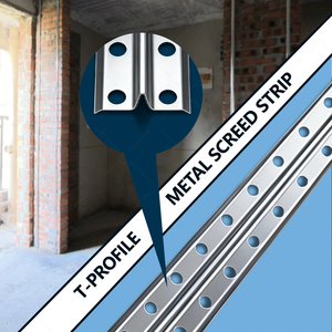 Perfil en T de Metal Galvanizado, Tira de Protección <span class=keywords><strong>para</strong></span> Enlucido, Perfil de Paro <span class=keywords><strong>para</strong></span> Nivelación de Paredes y Pisos, Reparación de Juntas de Paneles de Yeso y Protector de Esquinas - Product Image 6