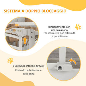 PawHut Dog Gate pour petites et moyennes tailles avec fermeture automatique, en acier et PA, 74-80x76 cm, blanc - Product Image 5