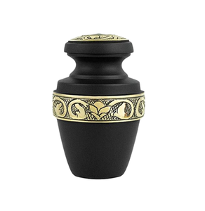 Modern Floral Band Engraved Brass Metal Cremation Urn Standard Size <b>Keepsake</b> <b>Memorial</b> for Adult/Baby Funeral Supplies - Product Image 3