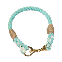 Laisse de chien de luxe faite à la main collier pour animaux de compagnie solide corde de coton coloré poignée en cuir boucle argentée dentelle pour petits chiens de taille moyenne