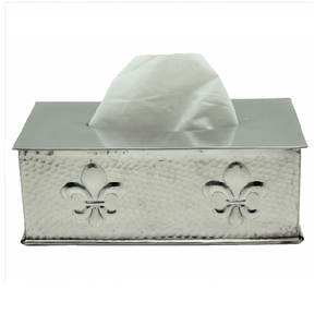 Caja de pañuelos de Metal rectangular para dormitorio, baño y cocina, caja de tejido plateado personalizado con martillo para uso doméstico - Product Image 6