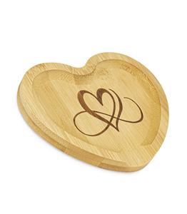 Heart Shaped Spoon Rest Large Engraved <b>Bamboo</b> Wood for Kitchen Utensils Wooden Vintage Country Tray Protects Countertop Fits - Product Image 1