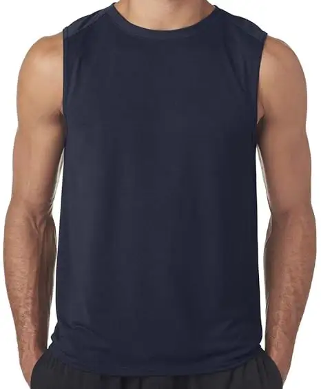 Men's Tank Top Shirt (Small, Blue) :Affordable Cotton-Feel Unisex Sleeveless.