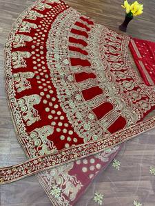 Lehenga Choli Tradicional Étnico Indio-Pakistaní para Mujer, para Bodas y Fiestas, Invierno y Verano, Sin Arrugas, Protección Solar Alta - Product Image 2