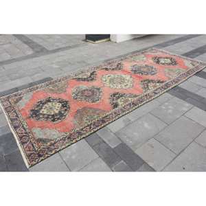 Alfombra de lana de 49x122ft turca Vintage, diseño clásico de retazos naranja y verde, área grande, sala de estar, alfombra de látex para uso en el pasillo - Product Image 3