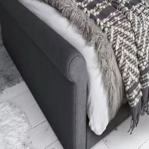 Cadre de <span class=keywords><strong>lit</strong></span> double rembourré de luxe moderne avec rangement à vérin à gaz – <span class=keywords><strong>Lit</strong></span> Queen/King en tissu gain de place pour appartements et hôtels - Product Image 4