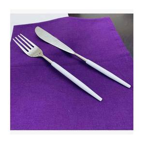 Juego de cubiertos de lujo Acero inoxidable Chapado en plata con mango de diseño de forma ovalada Nuevo mango de acabado mate plateado de lujo - Product Image 5