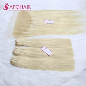 Mechones de pelo humano para mujeres negras, pelo liso virgen de visón 613, con encaje Frontal HD 13x4 13x6, producto en oferta - Product Image 2