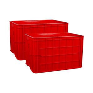 Caisse en plastique rouge et jaune 5007 sans trou 5T caisses en plastique HDPE de haute qualité pour légumes 61.5x41.5x38cm fabriquées au Vietnam - Product Image 5
