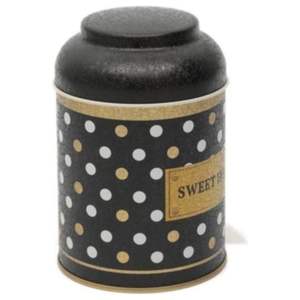 Tin-0.6L โลหะทรงกลมขนาด90x110มม. พร้อมฝาปิดอุปกรณ์เสริมสีดำสำหรับกาแฟและชา - Product Image 3