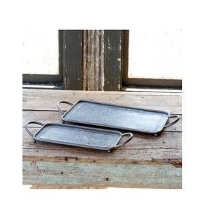 Dernier modèle de plateau galvanisé pour la décoration de la maison plateau de grande qualité avec poignées lot de 2 à prix compétitif - Product Image 1